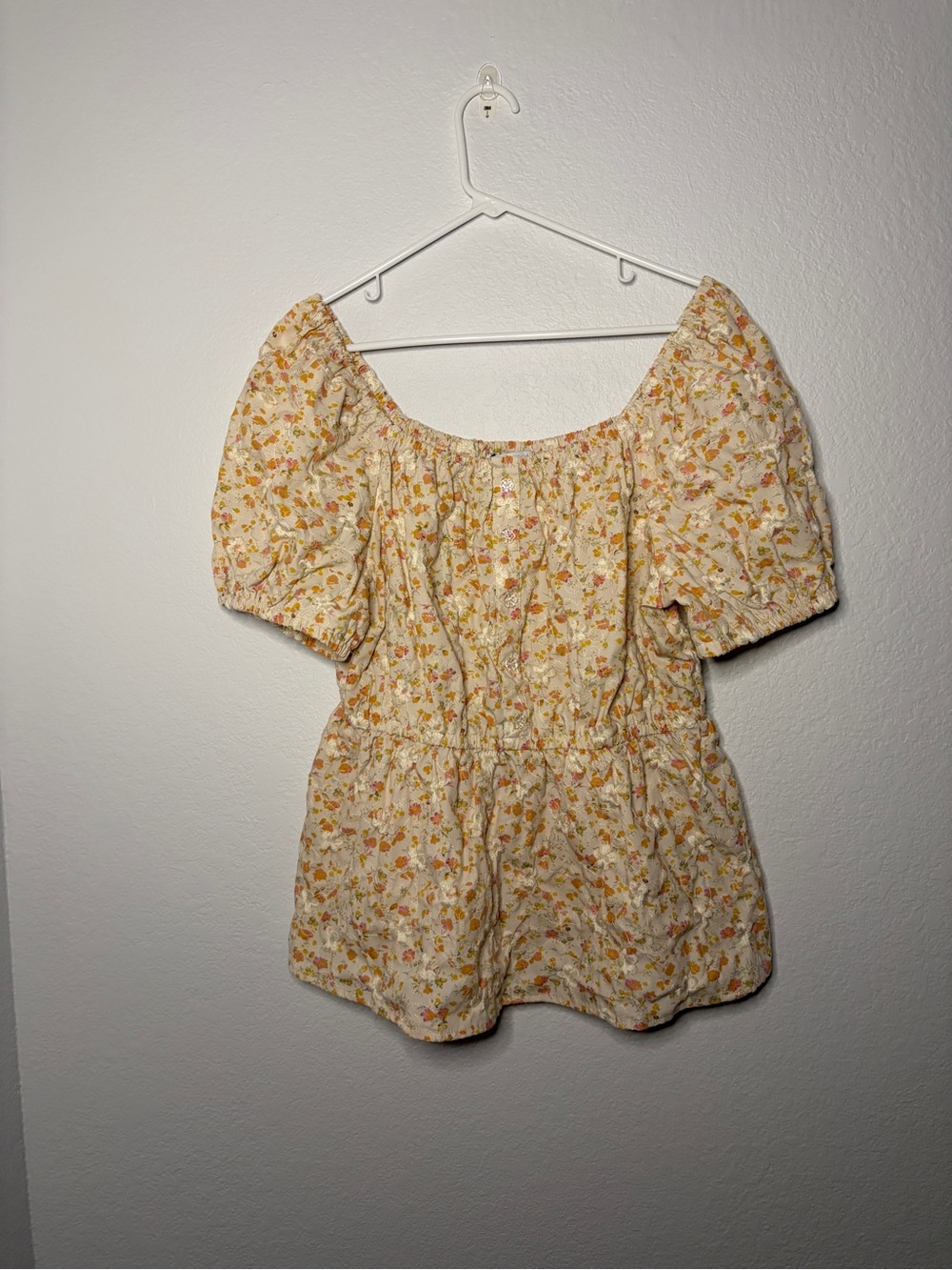Sweet Rain Puff-Sleeve Blouse 2XL  Ditsy Floral Bohemian Top